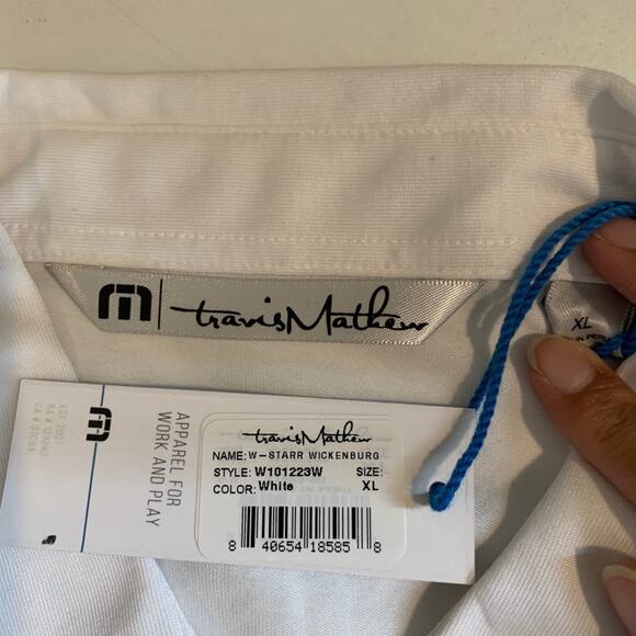 Travis Mathew Polo Shirt Womens XL White Pima Cotton Starr Wickenburg Golf *Logo - Picture 8 of 13